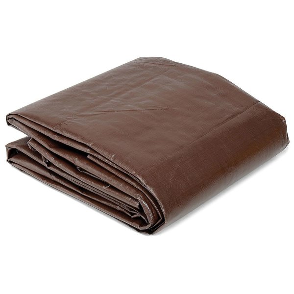 Global Industrial 12 ft x 10 in Heavy Duty 16 Tarp, Brown, Polyethylene 298577